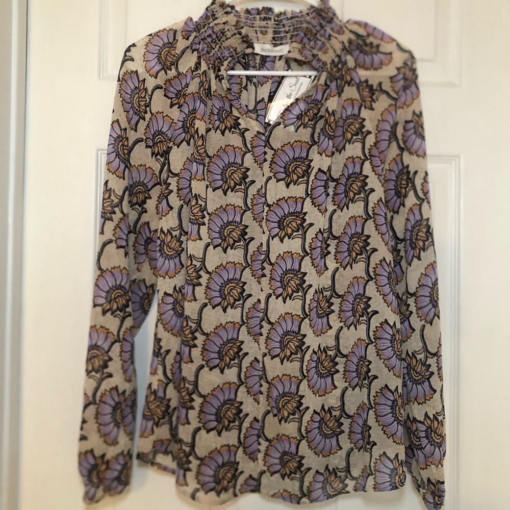 Bucketlist Floral Sheer Blouse Top Women’s Size S NWT